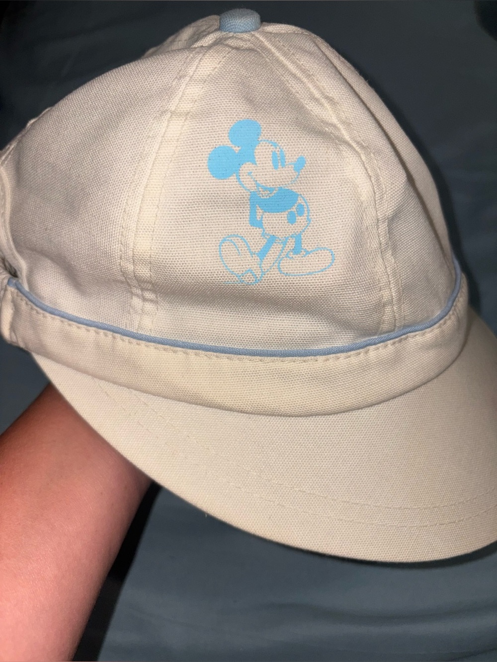 Disney Vintage White Mickey Mouse Sun Hat Wide Bill
